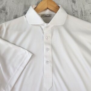 Collars & Co Polo Shirt Mens Size Medium White Cutaway Collar Travel Dress